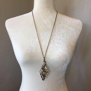 Sparkly peacock long necklace